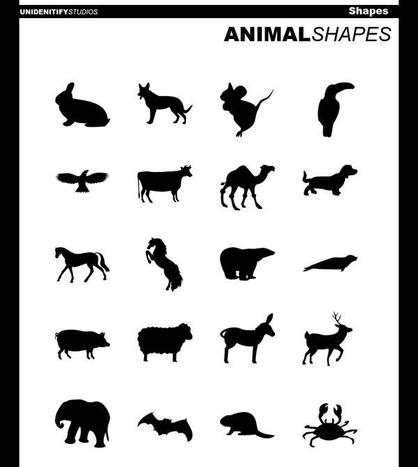 20_Animal_Shapes_for_Photoshop_by_UnidentifyStudios