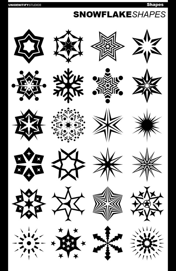 24_Abstract_Snowflake_Shapes_by_UnidentifyStudios